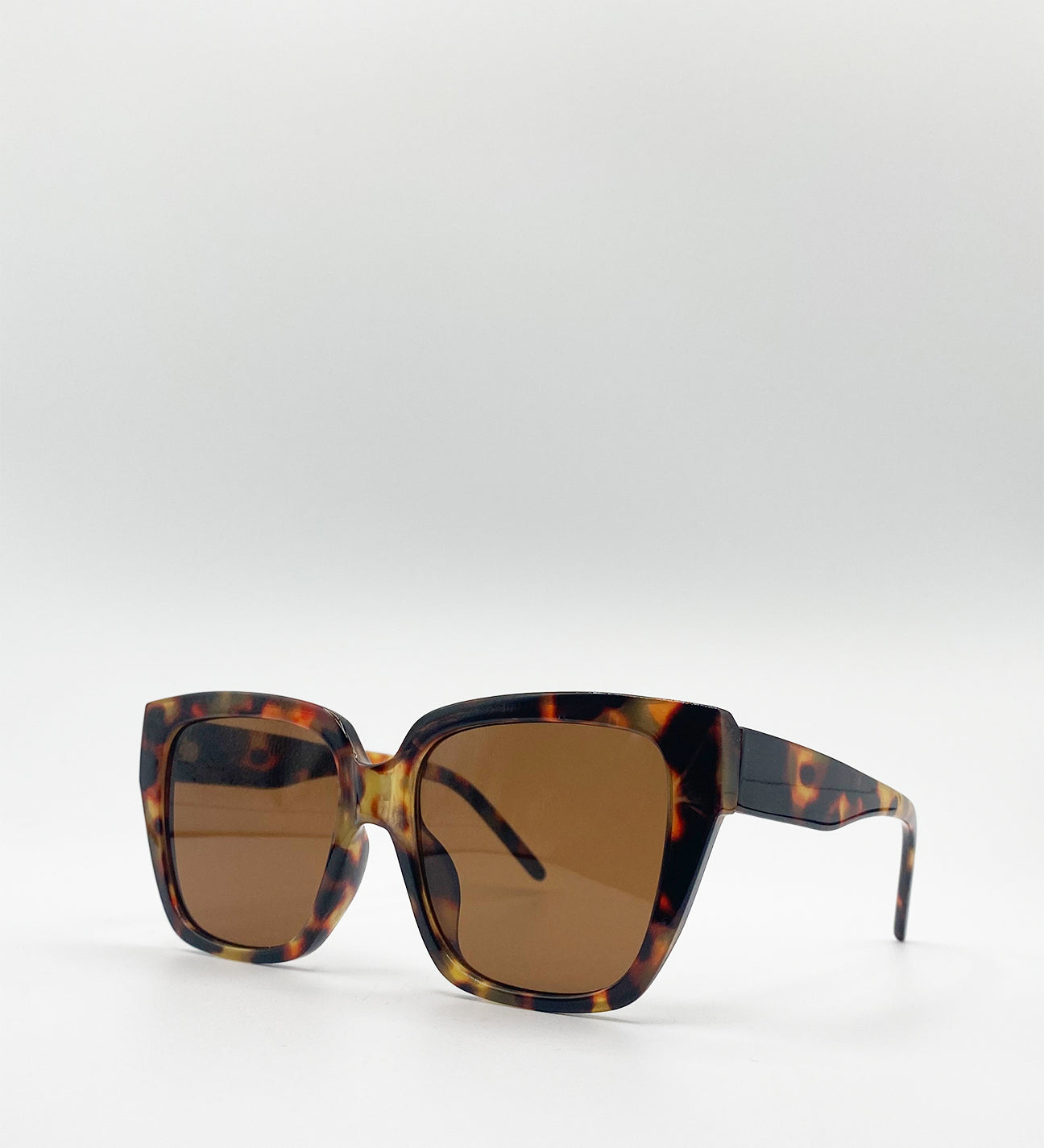 Plastic Frame Oversized Cat Eye Sunglasses - svnx