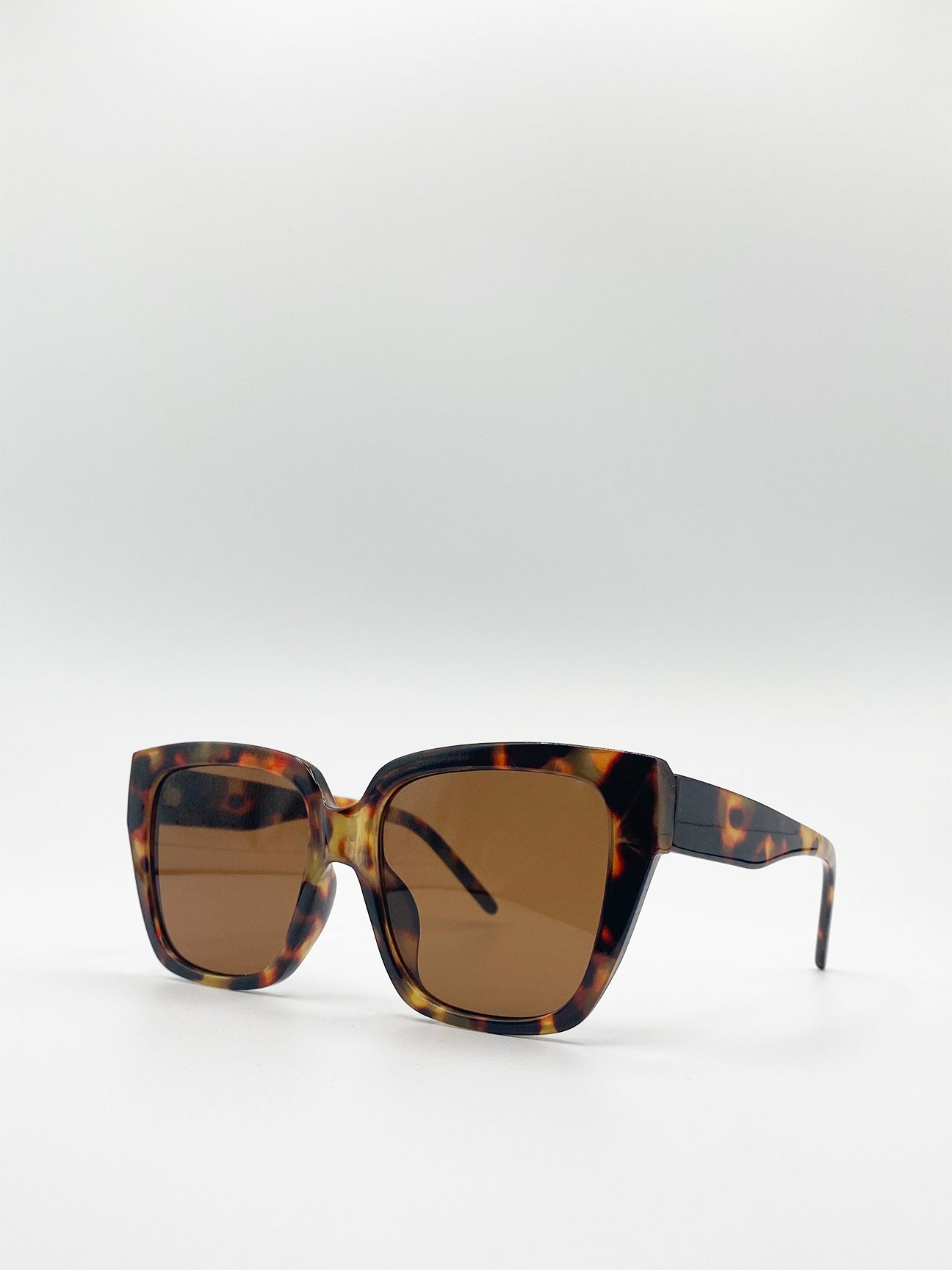 Plastic Frame Oversized Cat Eye Sunglasses - svnx