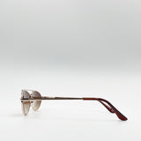Double Bridge Metal Sunglasses With Tinted Lenses