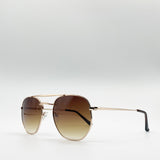 Double Bridge Metal Frame  Sunglasses - svnx