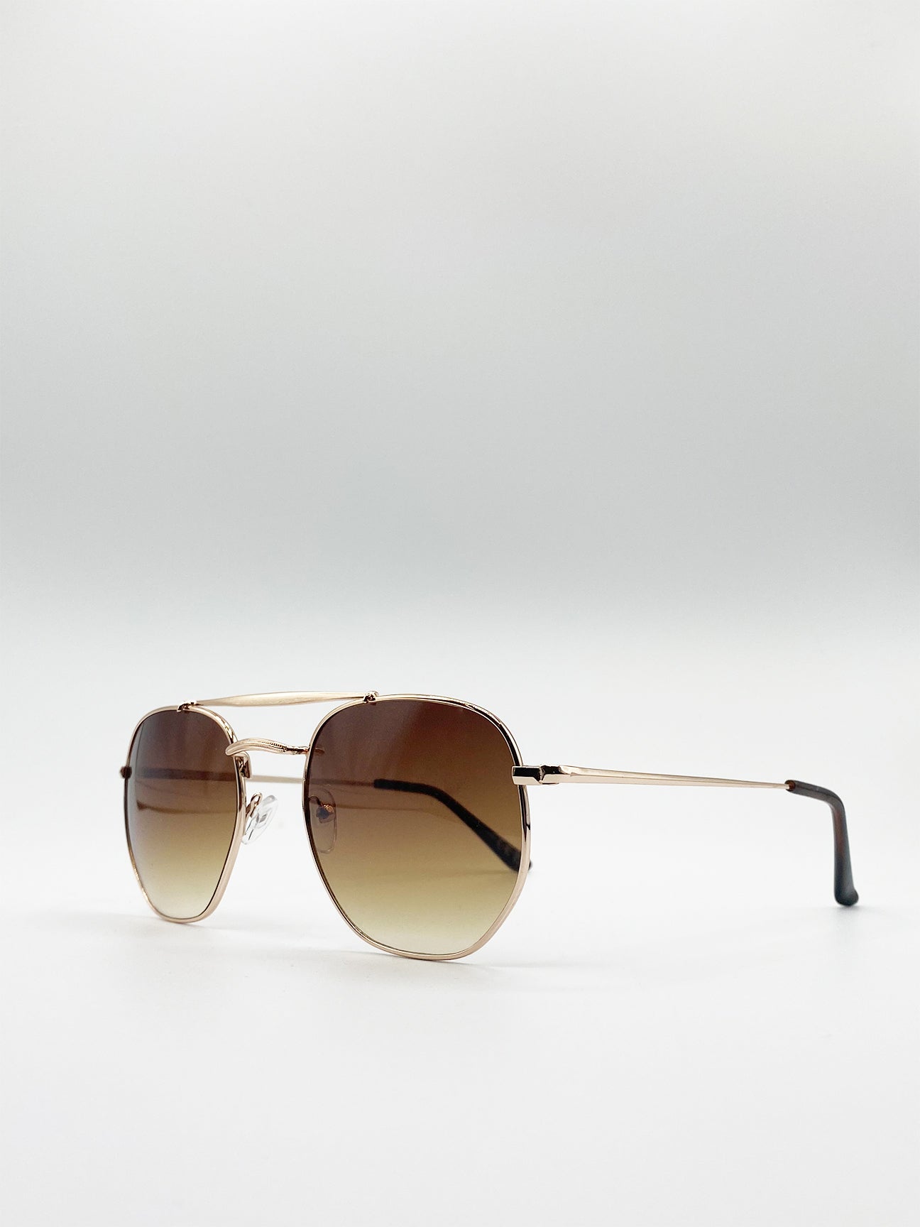 Double Bridge Metal Frame  Sunglasses - svnx