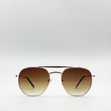 Double Bridge Metal Frame  Sunglasses - svnx
