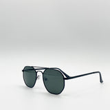 Black Double Bridge Aviator Sunglasses