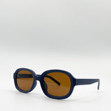 Retro Style Oval Plastic Frame Sunglasses