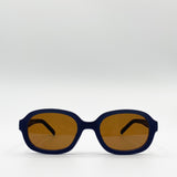 Retro Style Oval Plastic Frame Sunglasses