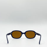 Retro Style Oval Plastic Frame Sunglasses