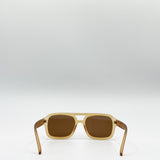 70's Navigator Sunglasses In Matte Sand - svnx