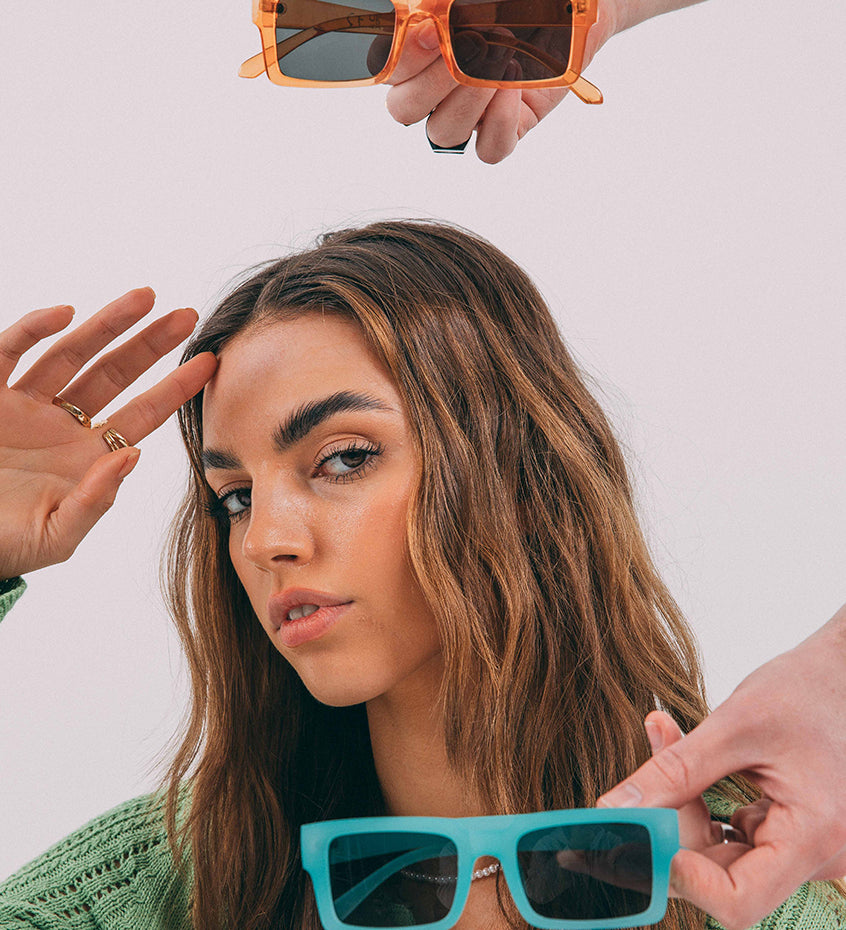 Square Matte Crystal Frame Sunglasses - svnx