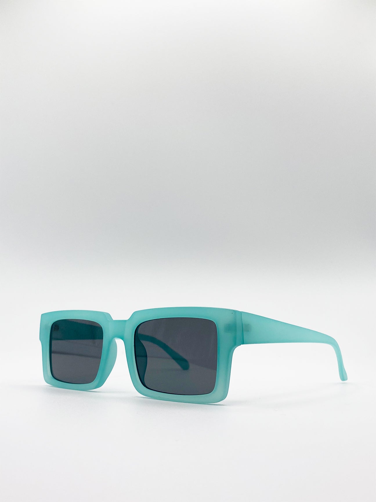 Square Matte Crystal Frame Sunglasses - svnx