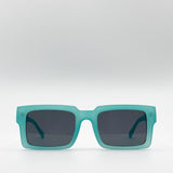 Square Matte Crystal Frame Sunglasses - svnx