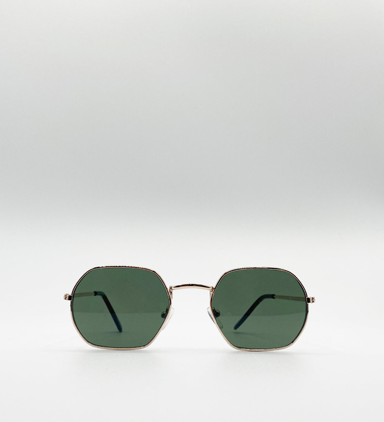Hexagon Metal Frame Sunglasses in Gold - svnx
