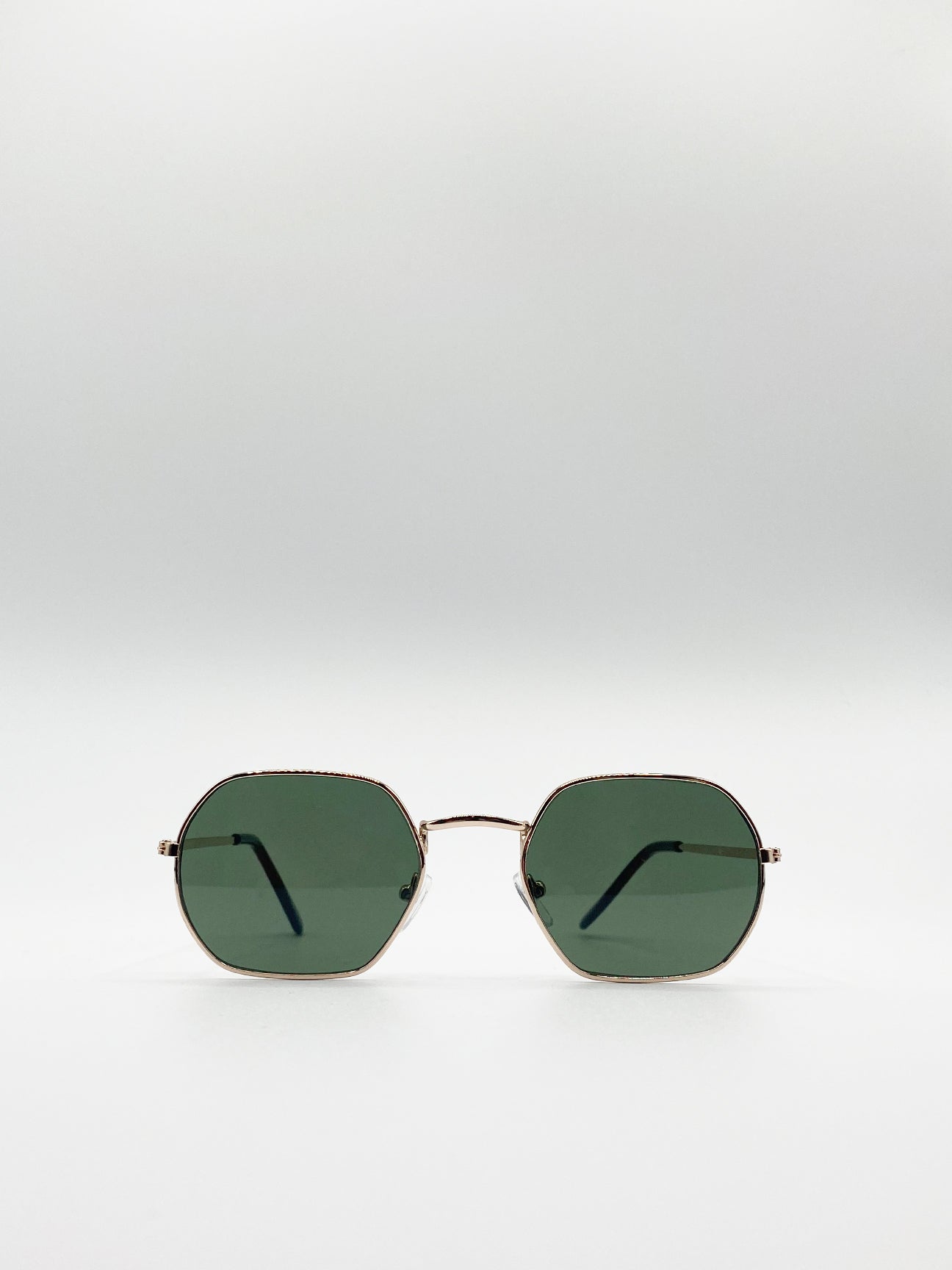 Hexagon Metal Frame Sunglasses in Gold - svnx