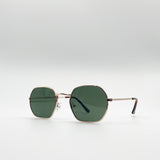 Hexagon Metal Frame Sunglasses in Gold - svnx
