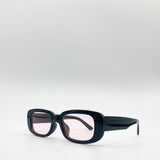 Plastic Frame Retro Rectangle Sunglasses with Clear Lenses