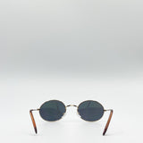 Metal Frame Round Sunglasses with Mirror Lenses - svnx