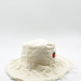 Raw Edge Embroidered Bucket Hat