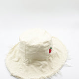 Raw Edge Embroidered Bucket Hat