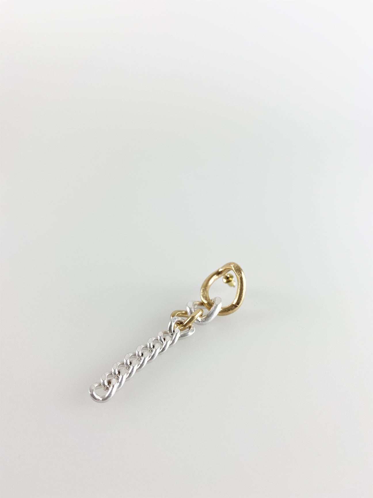 Matt Gold and Silver Plated Twisted Chain Drop Earrings - svnx