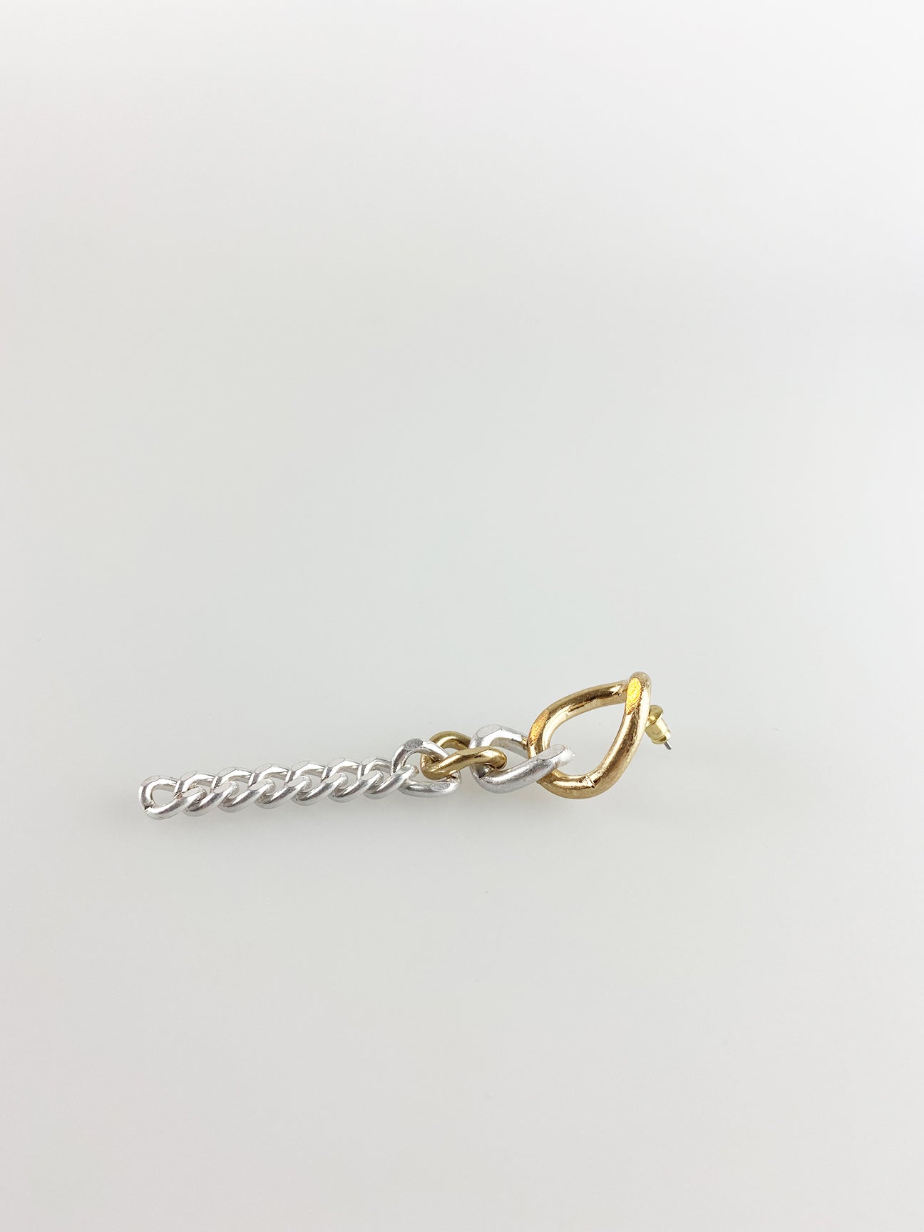 Matt Gold and Silver Plated Twisted Chain Drop Earrings - svnx