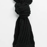 Black Chunky Knitted Scarf