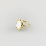 Ring with White Marble Style Stone