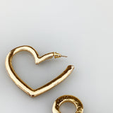 Heart Shaped Earrings with Cuffs